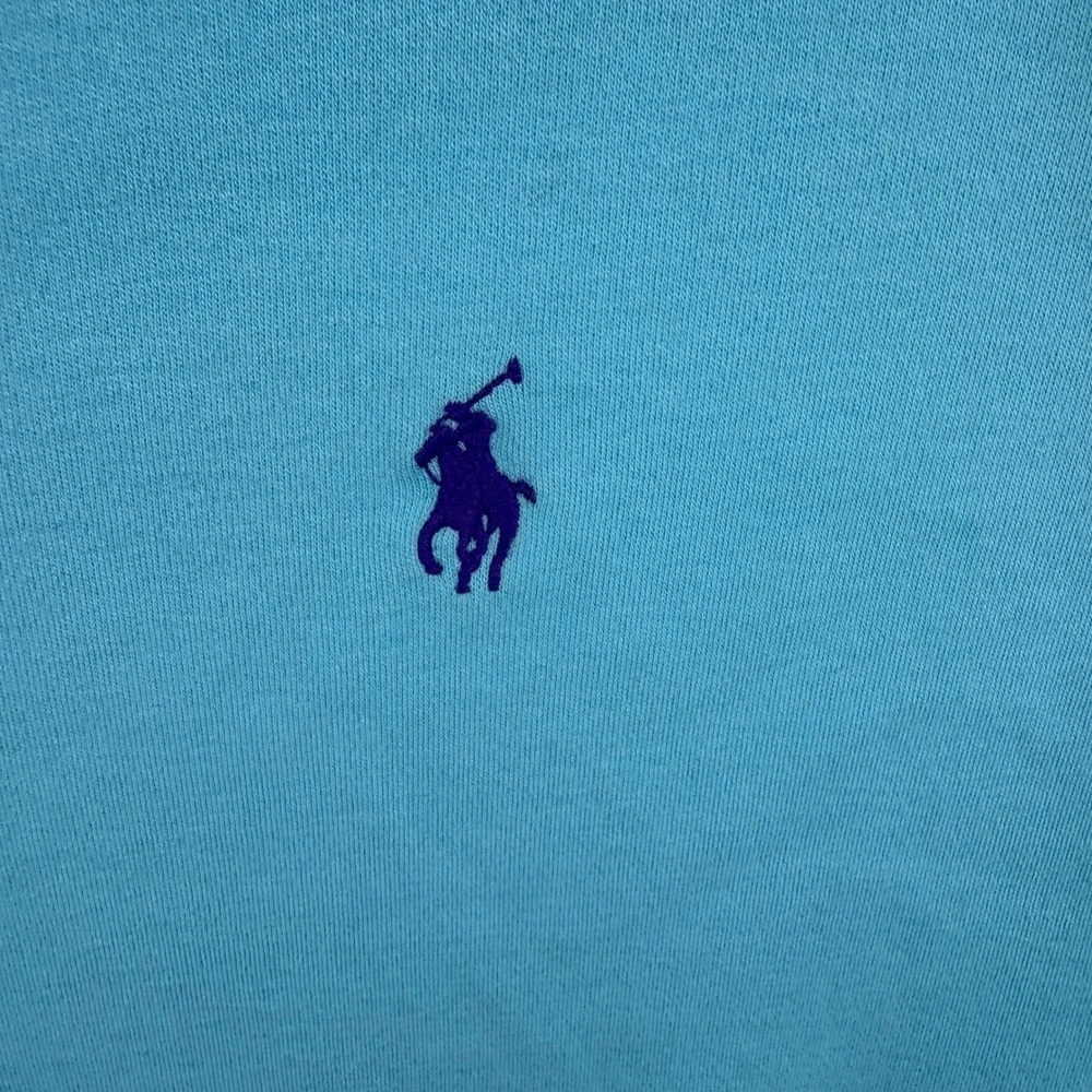 Polo Ralph Lauren Mens XXL Custom Fit Light Blue Purple Pony Polo Shirt - Picture 3 of 5